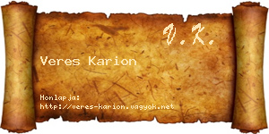 Veres Karion névjegykártya